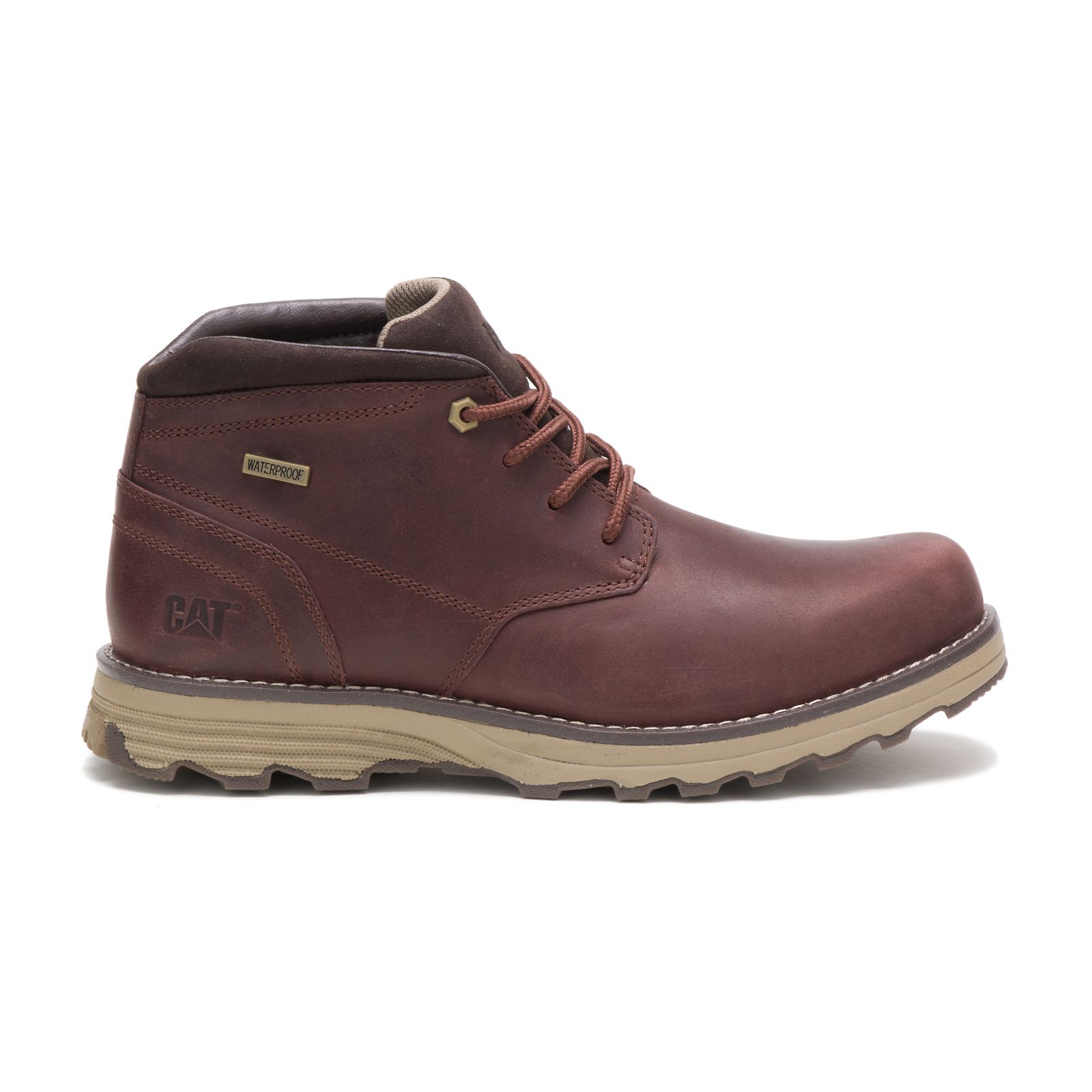 Caterpillar Boots Pakistan Sale - Caterpillar Elude Waterproof Mens Chukka Boots Brown (320947-CBR)